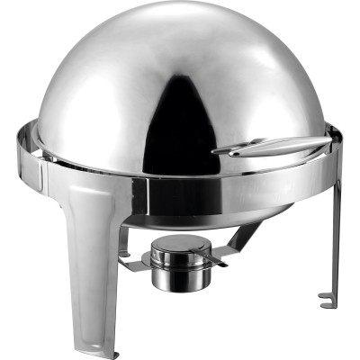 Premium Chafing Dish Roll Top Round Stainless Steel Mirror Finish 6 liter | Adexa RA2101B
