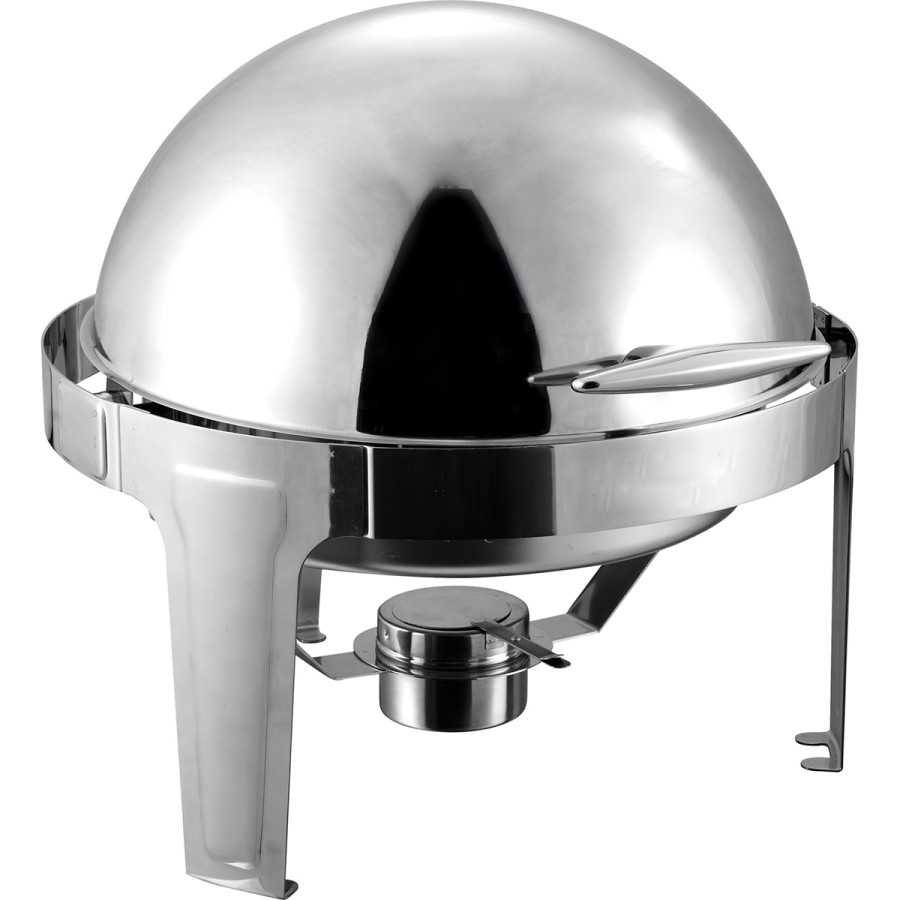 Premium Chafing Dish Roll Top Round Stainless Steel Mirror Finish 6 liter | Adexa RA2101B