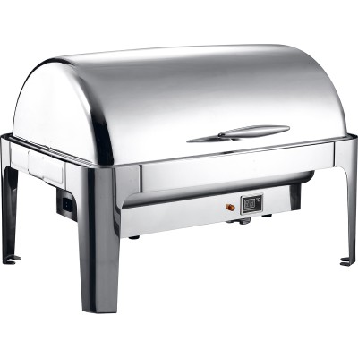 Premium Chafing Dish med rulletop elektrisk GN 1/1 rustfrit stål spejlfinish 9 liter | Adexa RA2301BE