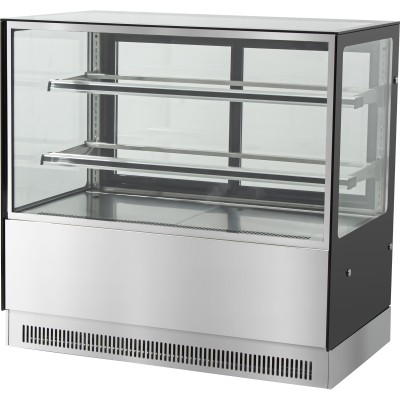 Kagemontre Rustfrit stål & sort 1000x700x1200mm 2 hylder LED-belysning | Adexa GN1000RF2
