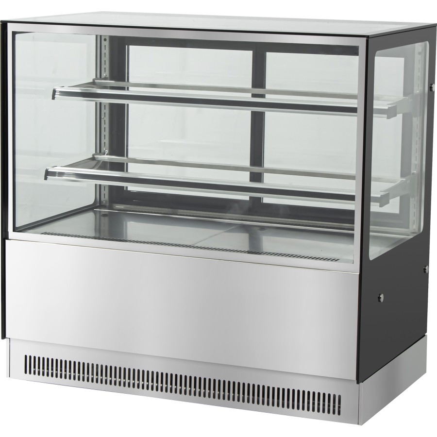 Kagemontre Rustfrit stål & sort 1000x700x1200mm 2 hylder LED-belysning | Adexa GN1000RF2