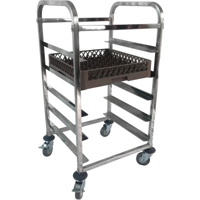Skivekurvvogn i rustfrit stål 5 kurve 550x510x1000mm | Adexa RT5505