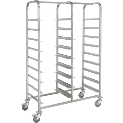 Skivekurvvogn Rustfrit stål 2x9 kurve 1185x533x1700mm | Adexa RT5509D