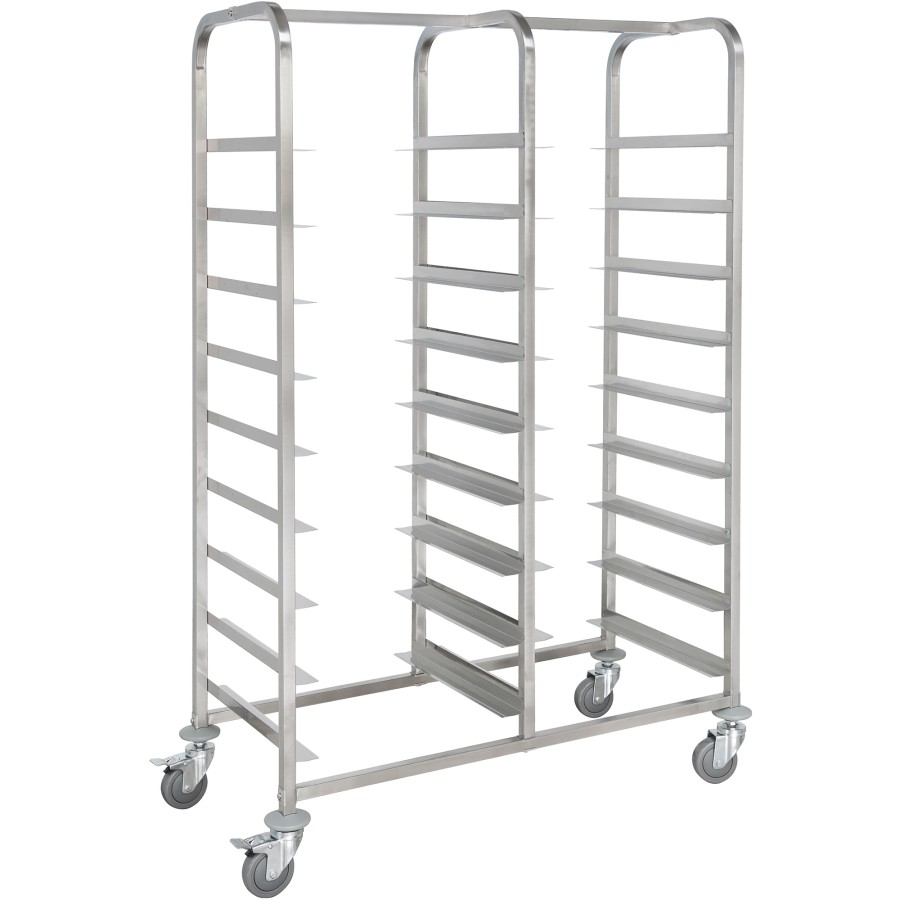 Skivekurvvogn Rustfrit stål 2x9 kurve 1185x533x1700mm | Adexa RT5509D