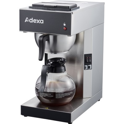 Professionel kaffemaskine med 1 kande og 2 kogeplader i rustfrit stål | Adexa RBG2086