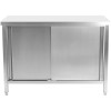 Arbejdsskab med 2 skydedøre i rustfrit stål 2000x600x850mm | Adexa VTC206SL
