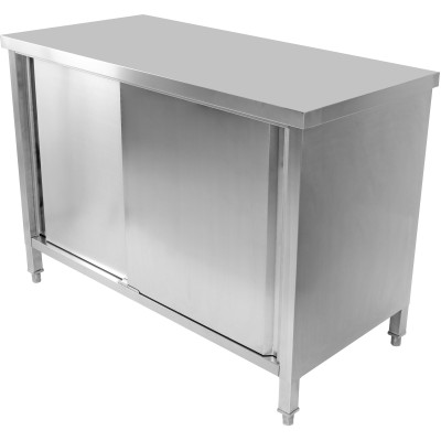 Arbejdsskab med 2 skydedøre i rustfrit stål 1800x600x900mm | Adexa VTC186SL