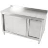 Arbejdsskab med skraldespandsskab i rustfrit stål 1400x700x900mm | Adexa SCP70140BRBR