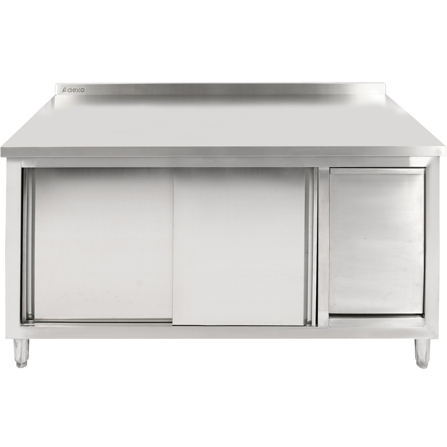 Arbejdsskab med skraldespandsskab i rustfrit stål 1600x700x900mm | Adexa SCP70160BRBR