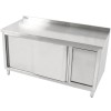 Arbejdsskab med skraldespandsskab i rustfrit stål 1600x700x900mm | Adexa SCP70160BRBR