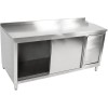Arbejdsskab med skraldespandsskab i rustfrit stål 1600x700x900mm | Adexa SCP70160BRBR