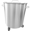 Affaldsspand i rustfrit stål med hjulpedal 60 liter | Adexa AD5903