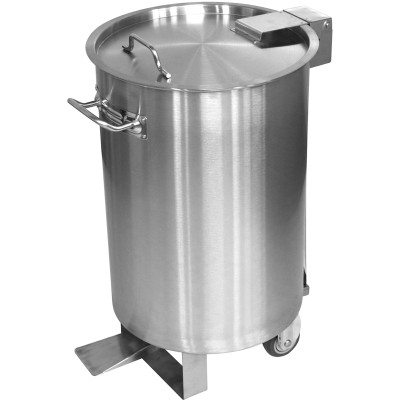 Affaldsspand med lås og pedal 55 liter 3 hjul Rustfrit stål | Adexa SDCP55