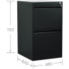 Skuffeskab / arkivskab i stål med 2 skuffer 460x620x720mm Sort | Adexa SEDA2B