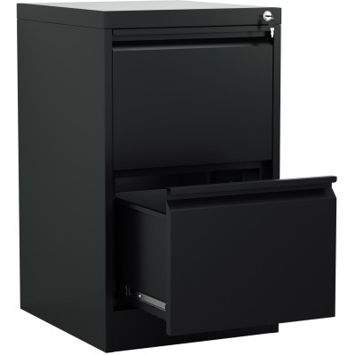 Skuffeskab / arkivskab i stål med 2 skuffer 460x620x720mm Sort | Adexa SEDA2B