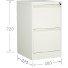 Skuffekommode / arkivskab i stål med 2 skuffer 460x620x720mm Hvid | Adexa SEDA2W