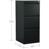 Skuffeskab / arkivskab i stål 3 skuffer 460x620x1025mm Sort | Adexa SEDA3B