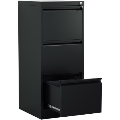 Skuffeskab / arkivskab i stål 3 skuffer 460x620x1025mm Sort | Adexa SEDA3B