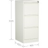 Skuffeskab / arkivskab i stål med 3 skuffer 460x620x1025mm Hvid | Adexa SEDA3W