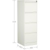 Skuffekommode / arkivskab i stål med 4 skuffer 460x620x1331mm Hvid | Adexa SEDA4W