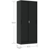 Opbevaringsskab / dokumentskab i stålplade 2 skydedøre 900x400x1800mm Lås 4 justerbare hylder Sort | Adexa SEFC11B