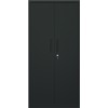 Opbevaringsskab / arkivskab i stålplade 2 døre 900x400x1800mm Lås 4 justerbare hylder Sort | Adexa SEFC1B