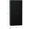 Opbevaringsskab / arkivskab i stålplade 2 døre 900x400x1800mm Lås 4 justerbare hylder Sort | Adexa SEFC1B