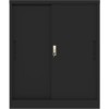 Opbevaringsskab / dokumentskab i stålplade 2 skydedøre 900x400x900mm Lås 2 justerbare hylder Sort | Adexa SEFC9B