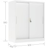 Opbevaringsskab / dokumentskab i stålplade 2 skydedøre 900x400x900mm Lås 2 justerbare hylder Hvid | Adexa SEFC9W