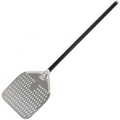 Pizzaskræl 12'' firkantet Perforeret metalhåndtag Længde 140 cm | Adexa SPP14012S