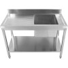 Køkkenvask Rustfrit stål 1000x700x900mm 1 skuffe til højre kant Underhylde | Adexa STD1070R