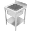 Køkkenvask i rustfrit stål 600x700x900mm 1 h kant | Adexa STD150A