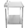 Dispenser Højre side 600x650x850mm Med underhylde Med Kant Rustfrit stål | Adexa SWB6065L