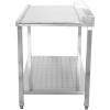 Dispenser Højre side 600x650x850mm Med underhylde Med Kant Rustfrit stål | Adexa SWB6065L