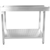 Dispenser Højre side 600x650x850mm Med underhylde Med Kant Rustfrit stål | Adexa SWB6065L