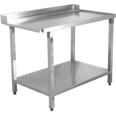 Dispenser Højre side 600x650x850mm Med underhylde Med Kant Rustfrit stål | Adexa SWB6065L