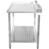Dispenser venstre side 600x650x850mm Med underhylde Med Kant Rustfrit stål | Adexa SWB6065R
