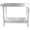 Dispenser venstre side 600x650x850mm Med underhylde Med Kant Rustfrit stål | Adexa SWB6065R