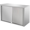 Vægskab i rustfrit stål Skydedøre 1000x400x650mm | Adexa SWC100402DR