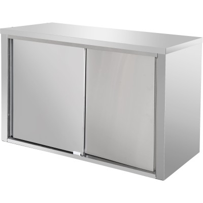 Vægskab med skydedøre i rustfrit stål 1800x400x650mm | Adexa VWC184D