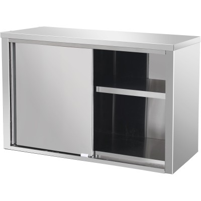 Vægskab i rustfrit stål Skydedøre 1000x400x650mm | Adexa SWC100402DR