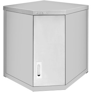 Vægskab med højt hjørne i rustfrit stål 800x800x400x400x800mm | Adexa SWCCNH80402DR