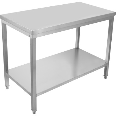 Arbejdsbord i rustfrit stål Underhylde 1600x700x900mm | Adexa SWT70160