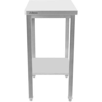 Professionelt arbejdsbord rustfrit stål med underhylde 400x700x900mm | Adexa SWT7040