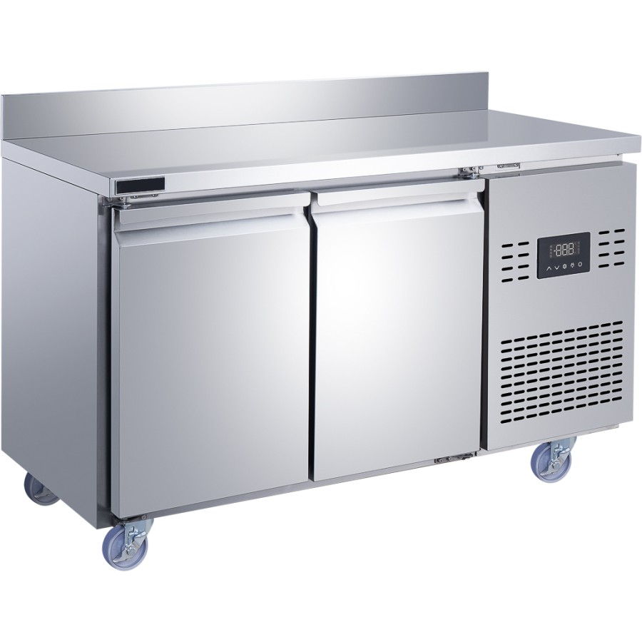 Kølebord med bagkant, 2 døre, 1350 x 700 x 950 mm | Adexa T147RBL2