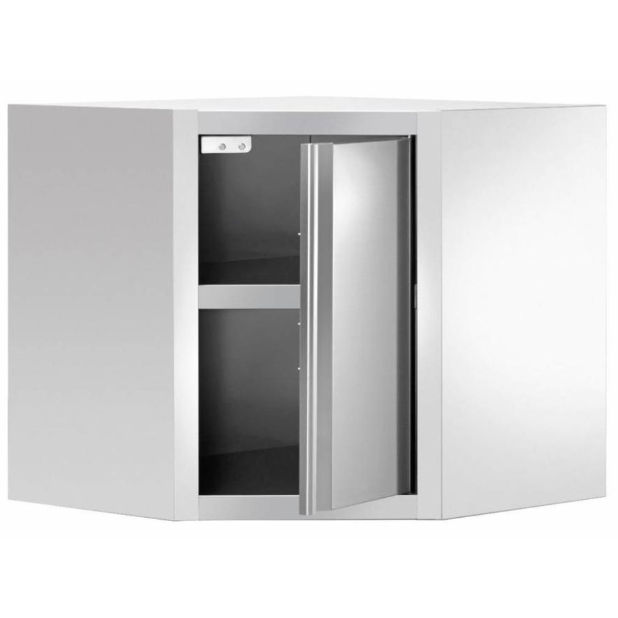 Vægskab Hjørneskab i rustfrit stål 700x700x650mm | Adexa VWCC77