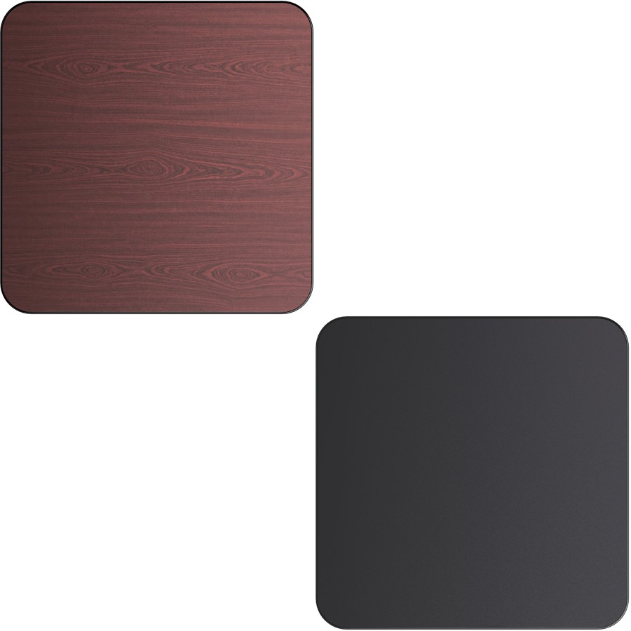 Lamineret firkantet bordplade Vendbar Mahagony Sort 24x24'' | Adexa TT2424MB