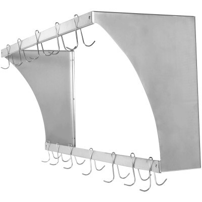 Væghylde med 12 kroge Rustfrit stål 900x300x300mm | Adexa VMR0930