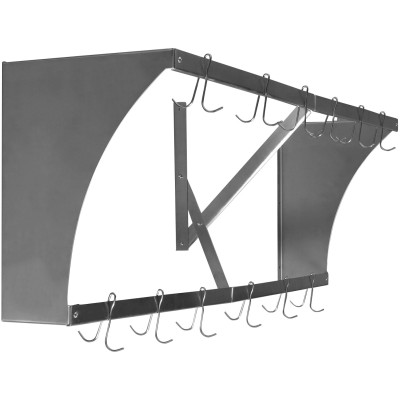 Væghylde med 12 kroge Rustfrit stål 1500x300x300mm | Adexa VMR1530