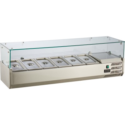 Kølebord / Serveringsdisk Top 1400mm 6xGN1/3 Dybde 380mm | Adexa VRX1400380